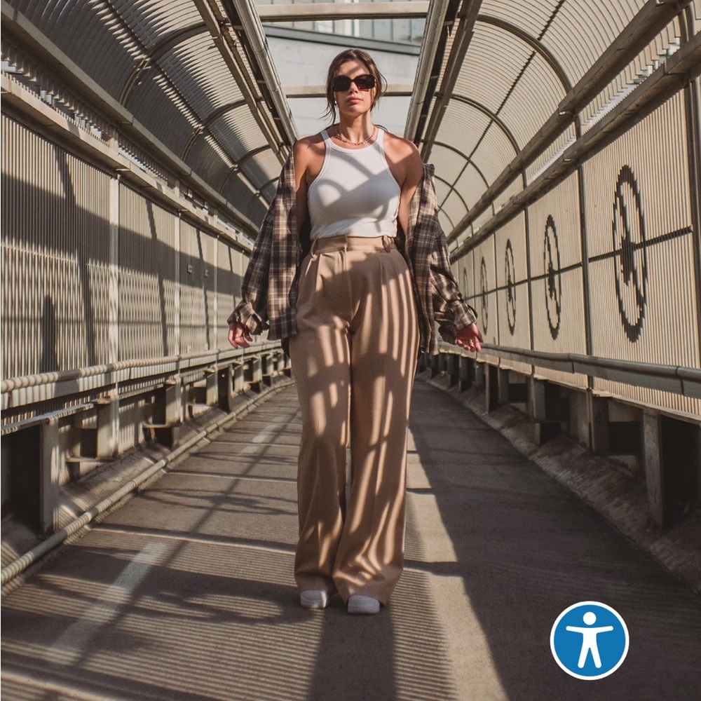 Favorite Daughter Tan Wide-Leg Pants